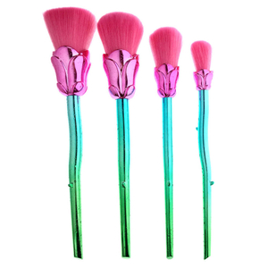High End 4 PCS Rose Flower Makeup Brush Set